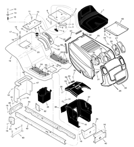 Chassis And Hood Diagram and Parts List for 425640X50A 2005 Briggs and Stratton Lawn Tractor